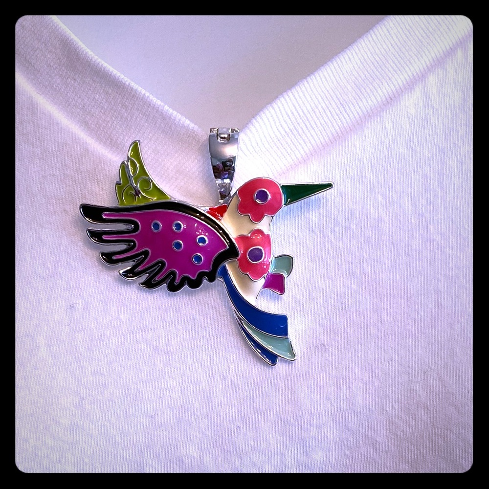 Wearable Art Hummingbird Brooch